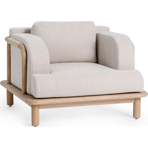 Dawson Outdoor Accent Chair in Neutral Fabric, Rope & Wood