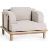 Dawson Outdoor Accent Chair in Neutral Fabric, Rope & Wood