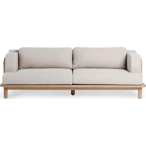 Dawson Outdoor Sofa in Neutral Fabric, Rope & Wood