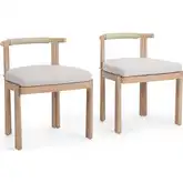 Oliver Outdoor Dining Chair in Wood, Rope & Neutral Fabric (Set of 2)