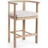 Oliver Outdoor Counter Stool in Wood, Rope & Neutral Fabric