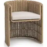 Rami Outdoor Dining Chair in Synthetic Wicker & Neutral Fabric
