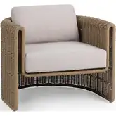 Rami Outdoor Accent Chair in Synthetic Wicker & Neutral Fabric