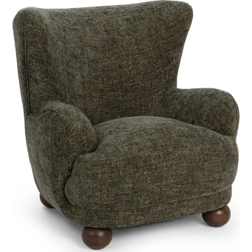 Penelope Accent Chair in Winter Fir Green Fabric & Wood
