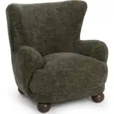 Penelope Accent Chair in Winter Fir Green Fabric & Wood
