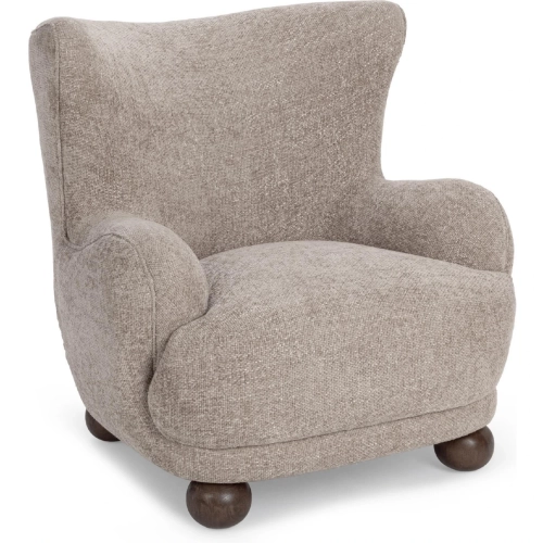Penelope Accent Chair in Mushroom Taupe Fabric & Wood