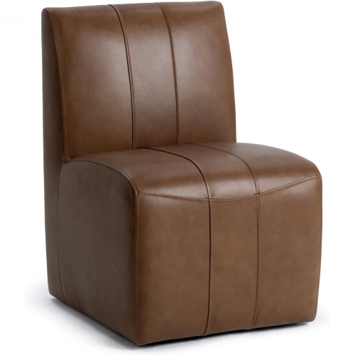Brighton Dining Chair in Rich Cocoa Brown Top Grain Leather
