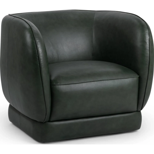 Rinner Accent Chair in Hunter Green Top Grain Leather