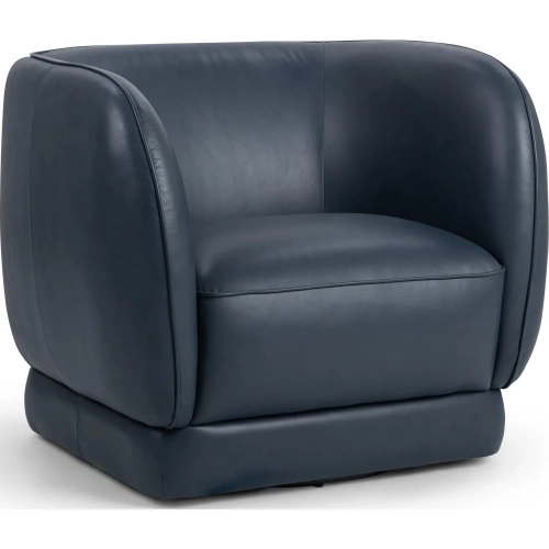 Rinner Accent Chair in Mystic Blue Top Grain Leather
