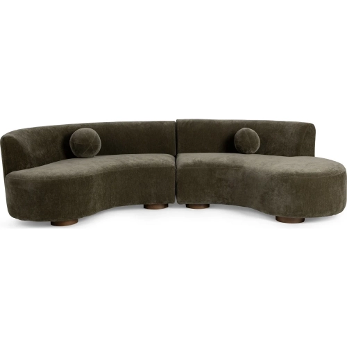 Octavia Sectional Sofa in Olive Moss Green Fabric