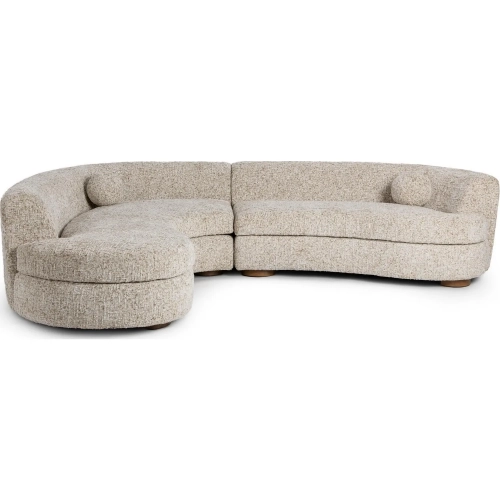 Concord Sectional Sofa with Left Facing Chaise in Frosty Oat Fabric