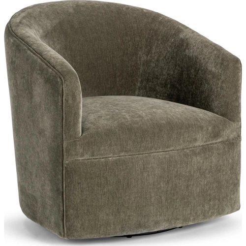 Valencia Swivel Accent Chair in Olive Moss Green Fabric