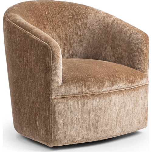 Valencia Swivel Accent Chair in Walnut Heather Brown Fabric
