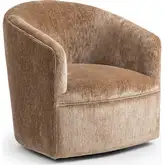 Valencia Swivel Accent Chair in Walnut Heather Brown Fabric
