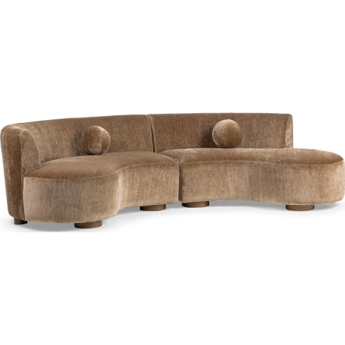 Octavia 2-Piece Sectional Sofa in Walnut Heather Brown Fabric