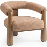 Castella Accent Chair in Desert Clay Fabric & Parawood
