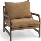 Fontana Accent Chair in Honey Oat Brown Fabric & Parawood