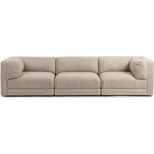 Adalynne 3 Piece Sectional Sofa in Textured Buttermilk Fabric