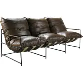 Palermo Sofa in Chestnut Brown Top Grain Leather & Black Iron