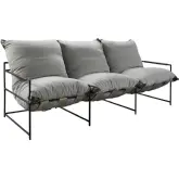 Palermo Sofa in Natural Fabric & Black Iron