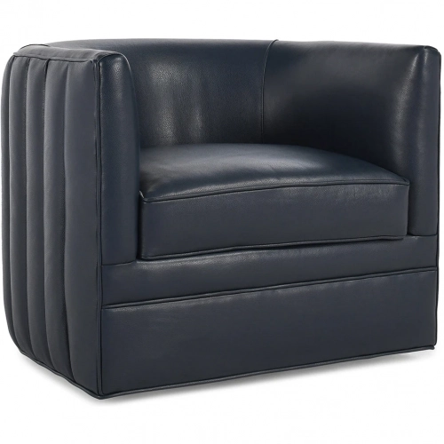 Menard Accent Chair in Indigo Blue Leather