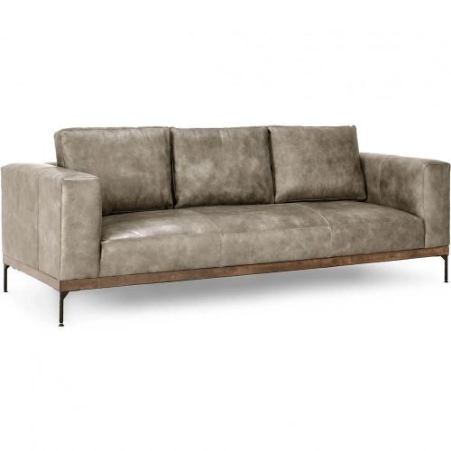 Bentley 95" Sofa in Dark Gray Top Grain Leather