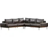 Largo Sectional Sofa in Storm Top Grain Leather