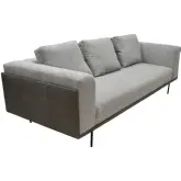 Sinclair 98" Sofa in Gray Leather & Fabric