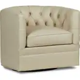 Arlington Swivel Accent Chair in Tufted Birch Cream Top Grain Leather