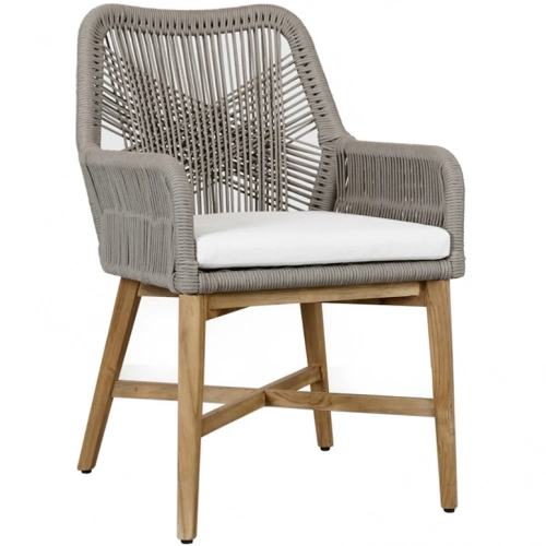 Marley Outdoor Dining Chair in Neutral Colors & Wood