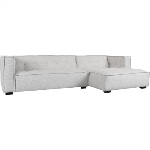 Element Sectional Sofa with Right Facing Chaise in Tufted Beige Fabric