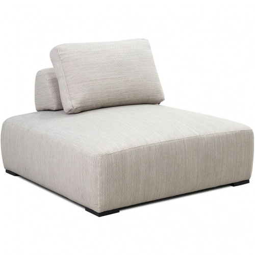 Nico Outdoor Square Lounge Chair in Neutral Fabric