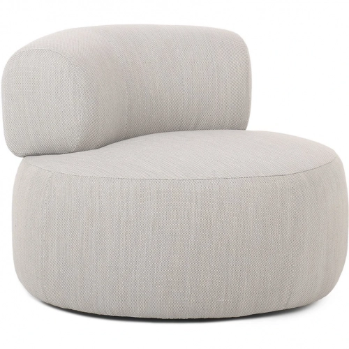 Ellis Outdoor Lounge Swivel Chair in Neutral Fabric