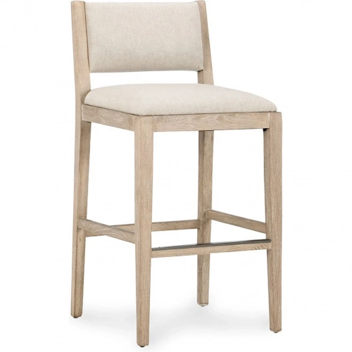 Beck Bar Stool in Sand Wood & Cream Fabric