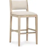 Beck Bar Stool in Sand Wood & Cream Fabric
