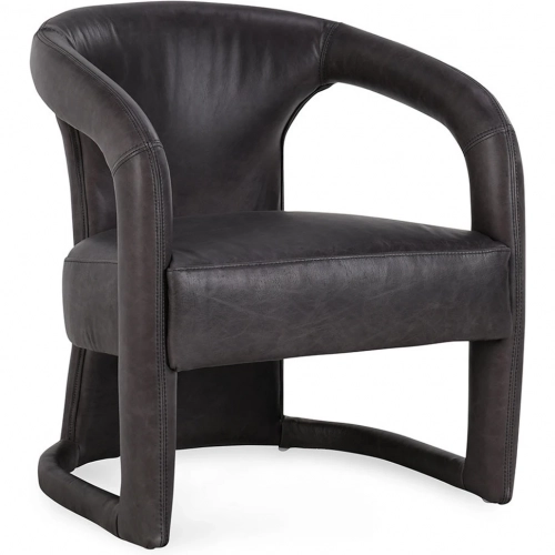 Archie Accent Chair in Charcoal Top Grain Leather