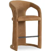 Archie 26" Counter Stool in Distressed Maple Brown Top Grain Leather
