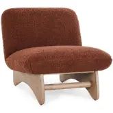 Astra Accent Chair in Rust Plush Fabric & Wood