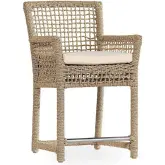 Brisbane Outdoor Counter Stool in Natural Color Poly Rope & Neutral Fabric