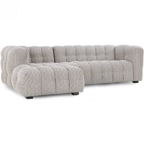 Walter 2 PC Sectional Sofa with Left Arm Facing Chaise in Tufted Gray Fabric
