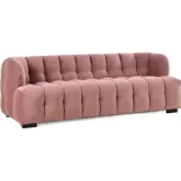 Petra 89" Sofa in Tufted Blush Pink Velvet