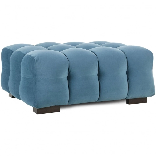 Petra Ottoman in Tufted Blue Velvet