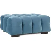 Petra Ottoman in Tufted Blue Velvet