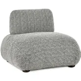 Thilda Accent Chair in Gray Fabric & Rubberwood