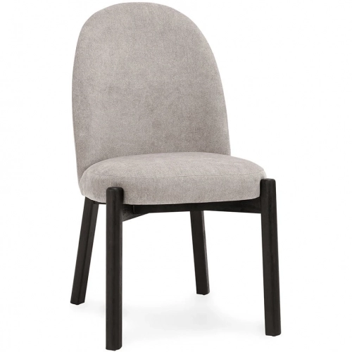 Joanie Dining Chair in Granite Gray Fabric & Dark Wood