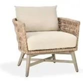 Collins Outdoor Accent Chair in Natural Color Rope, Wood & Sand Fabric