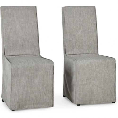 Jordan Dining Chair in Cool Gray Fabric (Set of 2)