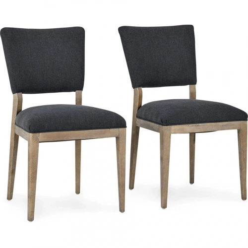 Phillip Dining Chair in Gray Fabric & Wood (Set of 2)