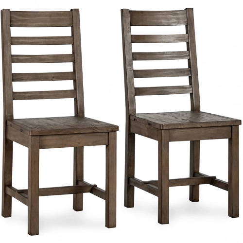 Caleb Dining Chair in Distressed Brown Reclaimed Pine (Set of 2)