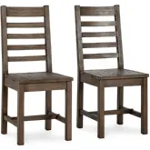 Caleb Dining Chair in Distressed Brown Reclaimed Pine (Set of 2)